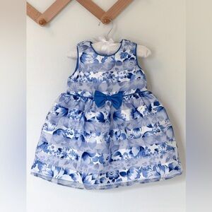 Healthtex | Toddler Girl Blue and White Sleeveless Dress